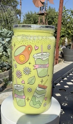 Стакан Matcha Latte Snow Globe 16 унций - Изображение 1 из 2