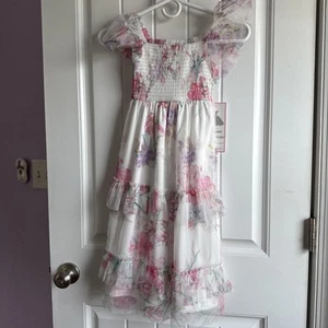 NEW NWT Rare Editions Girls Size 4 Beautiful Long Floral Dress - Picture 1 of 4