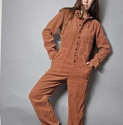 ВНЕШНИЙ ИЗВЕСТНЫЙ ВЕЛЬВЕТОВЫЙ КОМБИНЕЗОН РЖАВЫЙ КОРИЧНЕВЫЙ КОНОПЛЯ ОРГАНИЧЕСКИЙ ХЛОПОК ПОЛЕЗНАЯ РАБОТА РАЗМЕР S - Изображение 1 из 4