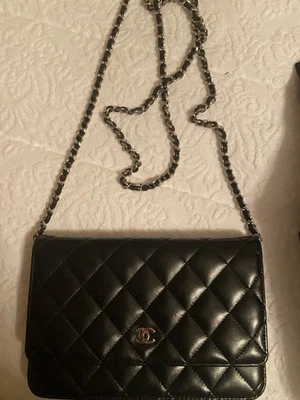 CHANEL Black Classic Wallet On Chain Shoulder Bag Lambskin - Image 1 of 4
