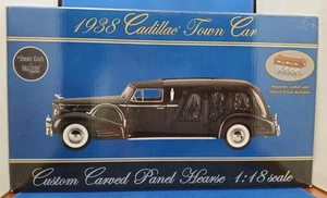 SUNSET COACH PRECISION HEARSE 1938 CADILLAC TOWN CAR CUSTOM CARVED PANEL 1:18 - Picture 1 of 24