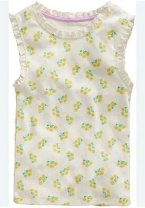 Mini Boden Yellow and White Floral Pointelle Cotton Tank Top Size 3-4 Years - Picture 1 of 7