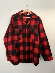 BACK-A-BOURKE Vintage Red Plaid Wool Coat SIZE 7/MEDIUM Lumberjack Australia Men - Bild 1 von 12