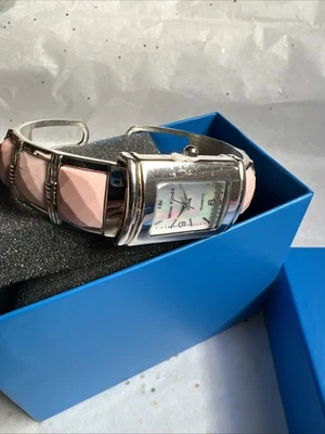 Antigo relógio de punho de opala rosa australiano Nos Jay King DTR #JQ15 - Imagem 1 de 4