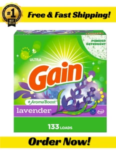 Detergente para lavandería en polvo Gain, aroma a lavanda, 123 oz, 133 cargas envío rápido gratuito - Imagen 1 de 10