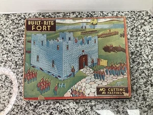 Vintage 1930’s Warren Products Built Rite Cardboard Fort Set 16 Incomplete - Bild 1 von 7