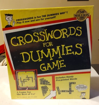NEW CROSSWORDS FOR DUMMIES BOARD GAME FAMILY PARTY FUN SEALED - Image 1 of 4