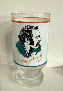 Vintage NFL 1972 Miami Dolphins MANNY FERNANDEZ Super Bowl Champions Glass Mobil - Picture 1 of 2