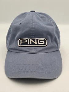 Vintage Ping Hat Strapback Cap Mens Light Blue White Golfing 90s Golfer EUC - Picture 1 of 7