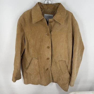 Chaqueta Jaclyn Smith Y2K Clásica UNISEX Cuero Genuino Gamuza Tostada Talla Grande Foto 1 de 4