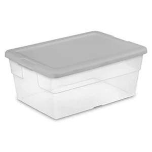 NUEVA Caja de Almacenamiento Sterilite 16 Qt Base Transparente Apilable con Tapa a Presión para Uso Doméstico - Imagen 1 de 4