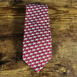 Vineyard Vines Seidenkrawatte rot weiß Elefantenmotiv Martha’s Vineyard Krawatte - Bild 1 von 5