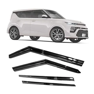 Visera de ventana con cinta adhesiva 4 piezas para Kia Soul Rain 20-23 2020-2023 Kia soul negra - Imagen 1 de 8