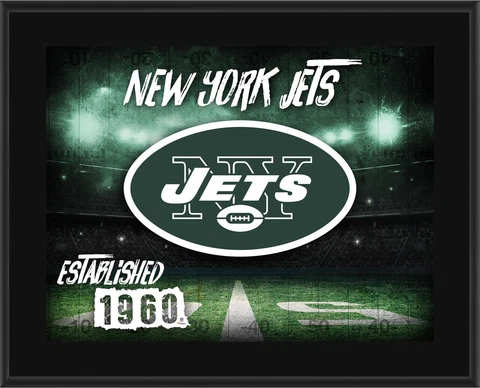 New York Jets 10.5x13 Horizontal Team Logo Plaque Authentic Cover