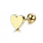 1Pc Stainless Steel Love Heart Ear Helix Cartilage Body Piercing Earrings St  F3