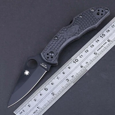 Black Pocket Folding Knife Lock Back Super Lighter Edc With Belt Vintage Clip Us - Image 1 of 4