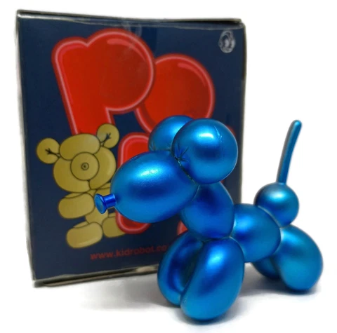 Kidrobot Pop! Super Shiny Series BLUE DOG Pup Vinyl Figure Mini Balloon Animal Cover