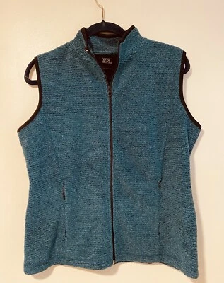 Chaleco tejido Alps para mujer grande-verde azulado- cremallera completa usado en excelente estado Foto 1 de 4
