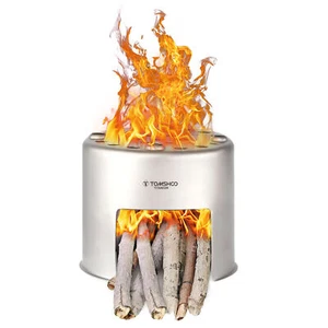 TOMSHOO Ultra-lightweight Titanium Wood Camping Stove Multi-purpose Furnace