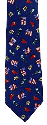 Corbata patriótica 9/11 Heroes para hombre policía estadounidense de Nueva York bomberos Foto 1 de 3