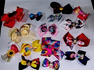 Girls Hair Mystery Bows Wide Lot Of 5 See All Pics! Barrett’s Princess Bling - Picture 1 of 22