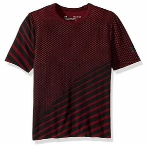 Under Armour UA Boys Heatgear Seamless Tee 1318204 Red Black YXS XS NWT-AC8-10 - Picture 1 of 3