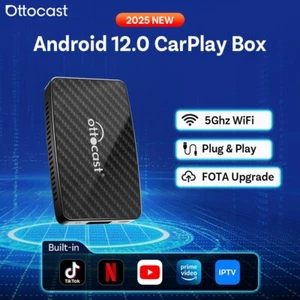 Ottocast Play2Video Pro AIBOX Wireless CarPlay/Android Auto Adapter w/Tiktok+YT - Picture 1 of 8