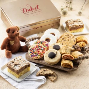 Dulcet Gift Baskets Deluxe Bakery Cookies Pastries with Decorative Teddy Bear - Picture 1 of 23