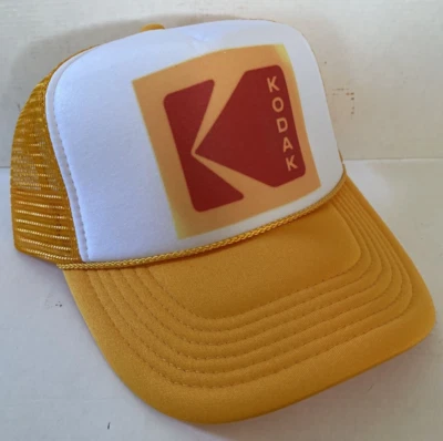 Vintage Kodak Film Hat Cameraman 1980s Trucker Hat Adjustable snapback Gold - Image 1 of 2