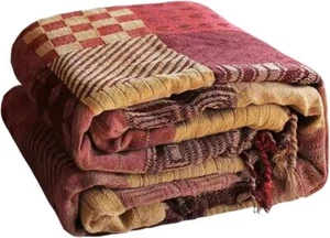 VANJOROY Bohemian Large Patchwork Sofa Bed Throw Blanket with Tassels For 2 3 - Picture 1 of 1