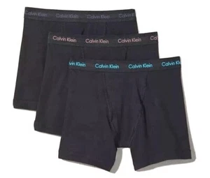 Men's Calvin Klien Cotton Stretch 3-Pack Boxer Brief /Black - Picture 1 of 4