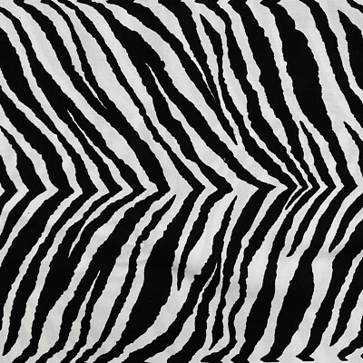 Tela de lona de algodón con estampado de animales a rayas de cebra negro blanco 58x47 Foto 1 de 4