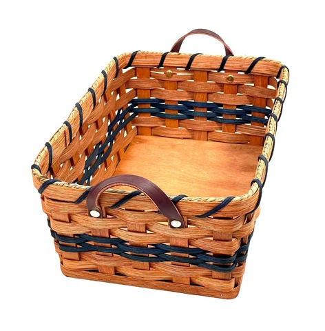 Amish Oak Fruit Basket Small With Leather Handles by Amish Baskets and Beyond Cover
