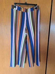 ASOS STRIPED VISCOSE WIDE WOMEN'S PANTS SIZE 8 PETITE - Picture 1 of 10