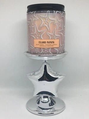 Bath & Body Works Silver Star Candle Pedestal with Scented Candle and Free Gift  - Image 1 of 4