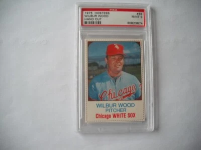 1975 HOSTESS # 68 WILBUR WOOD HAND CUT CHICAGO WHITE SOX PSA 9 MINT - Image 1 of 3