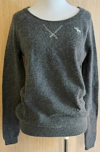 Abercrombie & Fitch Wool Blend Pullover Sweater, Gray, S - Picture 1 of 6