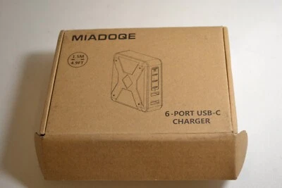 Miadoqe 6-Port USB-C Charger 4.9ft Cord; Charging Station - Image 1 of 4
