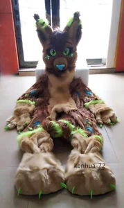 Long Fur Husky Dog Fox Mascot Costume Fursuit Halloween Suit party Cosplay - Picture 1 of 3