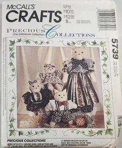 McCalls Crafts 5739 modello Famiglia di bambole gatto non tagliate preziose collezioni - Foto 1 di 2