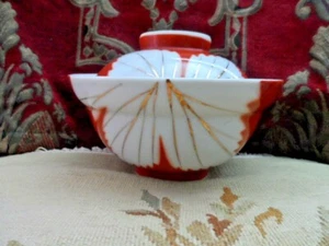 Vintage Japanese 6.25" D Porcelain Donburi Rice Bowl with Lid made Japan - Picture 1 of 8