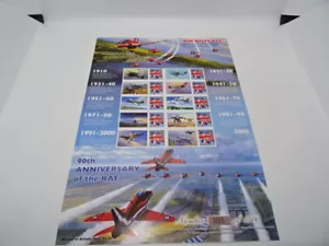 Bradbury Storia della Gran Bretagna Smiler Foglio di francobolli n. 20 Red Arrows Air Display - Foto 1 di 4