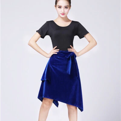 Mujeres Salón Latino Salsa Tango Baile Falda Vestido Patín Envolvente Bufanda Ropa de Baile Foto 1 de 4