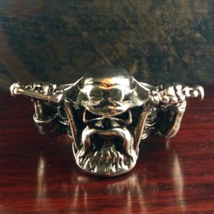 Biker Ring Bearded Skull Silver Color Size 7 8 9 11 12 13 14 Fashion Jewelry - Picture 1 of 4