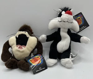 Designed For Warner Bros Studio Store 1999 Sylvester And Taz Mini Bean Bag Plush - Picture 1 of 10