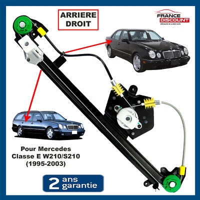 Mecanisme Leve Vitre Arriere Droit Mercedes Classe E W210 2107301646 A2107301646 - Photo 1/4