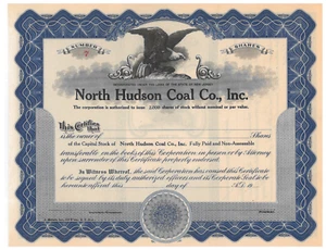 Certificado de stock North Hudson Coal Col., Inc. - Imagen 1 de 1