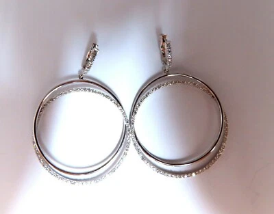 2.06ct natural diamonds loop rings dangle earrings 14kt gold** - Image 1 of 3