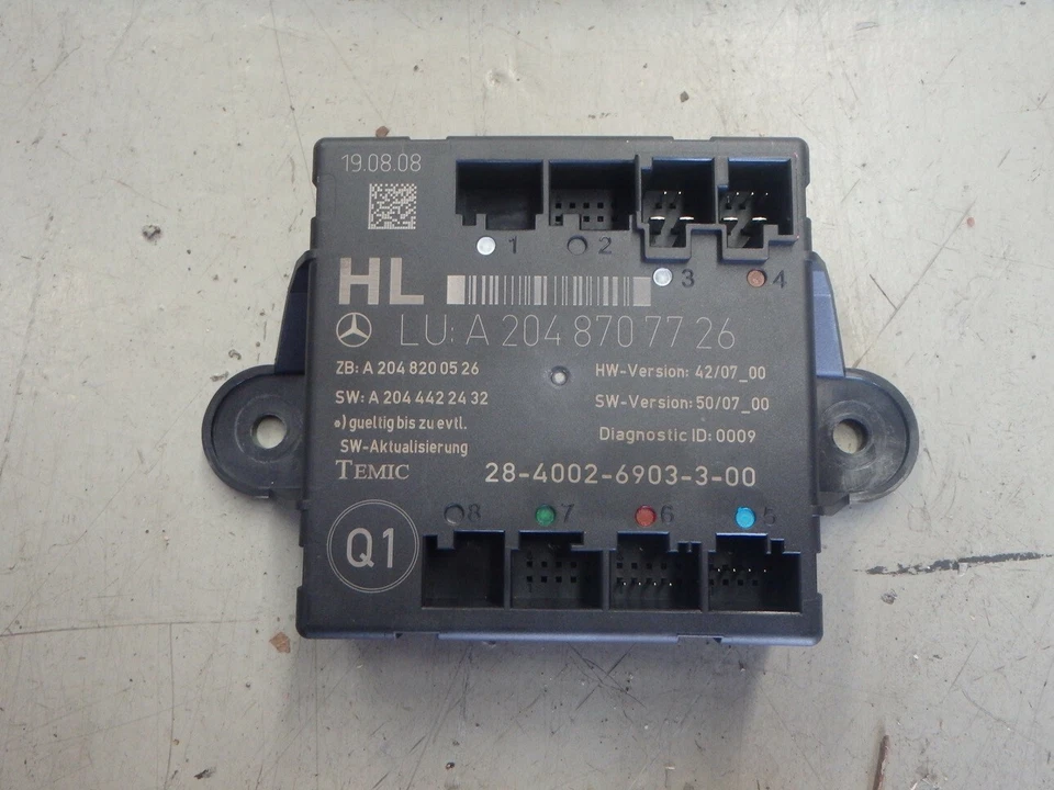 Mercedes Benz C63 AMG 2008 W204 Door Control Module Rear LHS A2048707726 J080 - Imagem 1 de 1