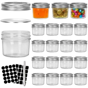 20 Pack 4oz Small Glass Mason Jars with Lids for Canning Food Storage Jam - Picture 1 of 7